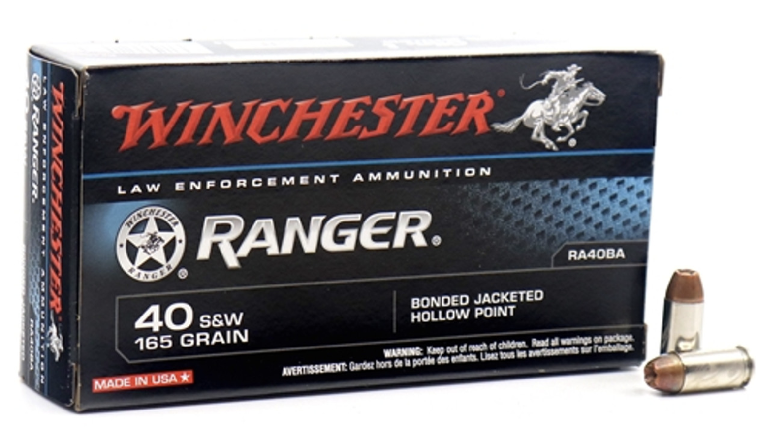 WINCHESTER .40 S&W AMMO 165 GRAIN RANGER SERIES HOLLOW POINT 100 Rounds-img-1