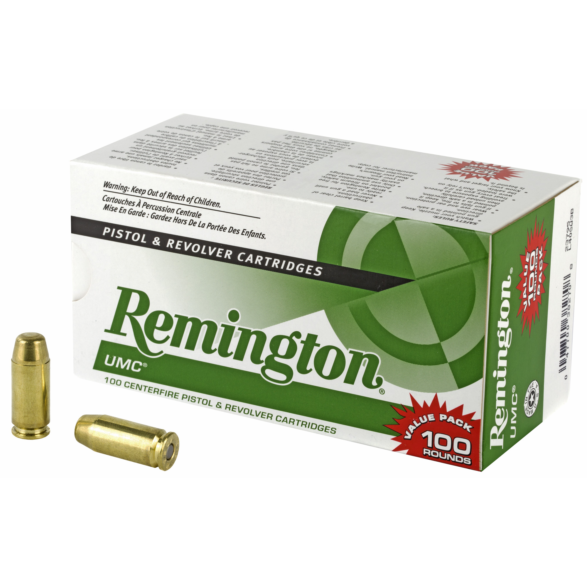 Remington umc 40 s w 180 gr fmj 100 round value pack 23795 rounds
